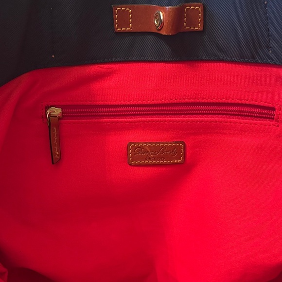 Navy Blue Dooney and BourkeTote Bag with Brown leather Accents - Picture 6 of 6